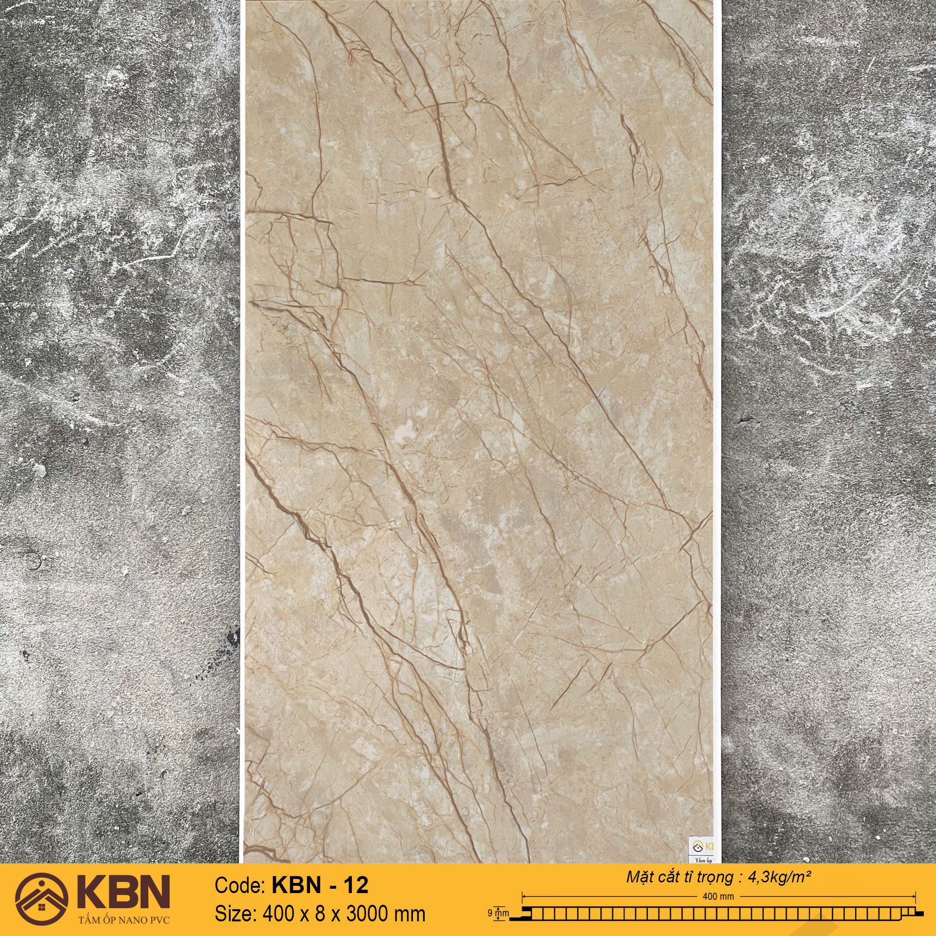 TẤM ỐP NHỰA PVC NANO 9MM KBN-12 – CHỐNG ẨM, ỐP TƯỜNG & TRẦN - Ảnh 3