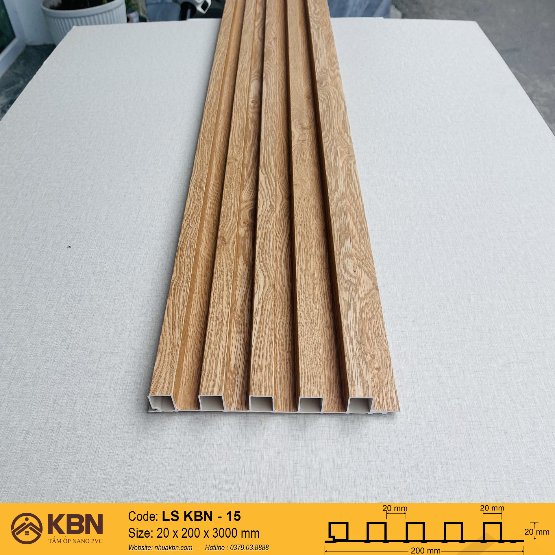 TẤM LAM SÓNG PVC 5 SÓNG CAO KBN-15 – ỐP TƯỜNG & TRẦN TRANG TRÍ HIỆN ĐẠI - Ảnh 3