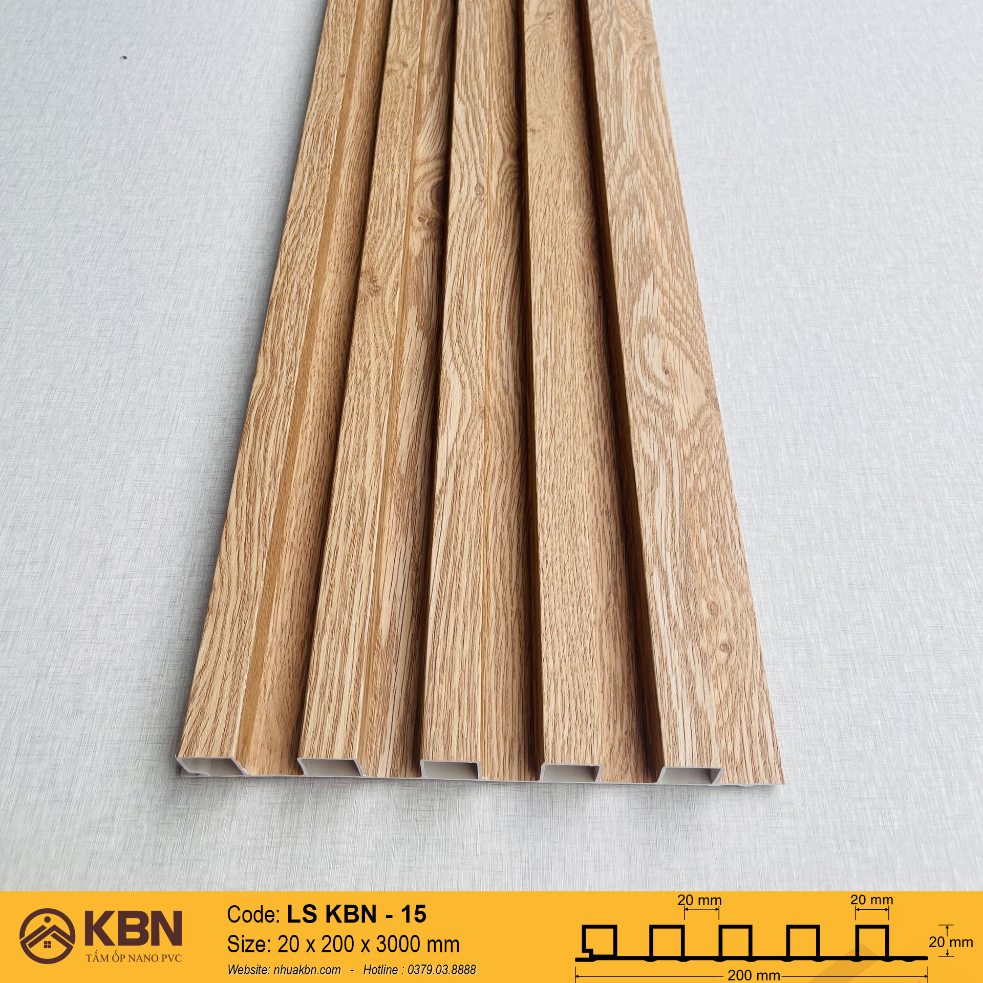 TẤM LAM SÓNG PVC 5 SÓNG CAO KBN-15 – ỐP TƯỜNG & TRẦN TRANG TRÍ HIỆN ĐẠI