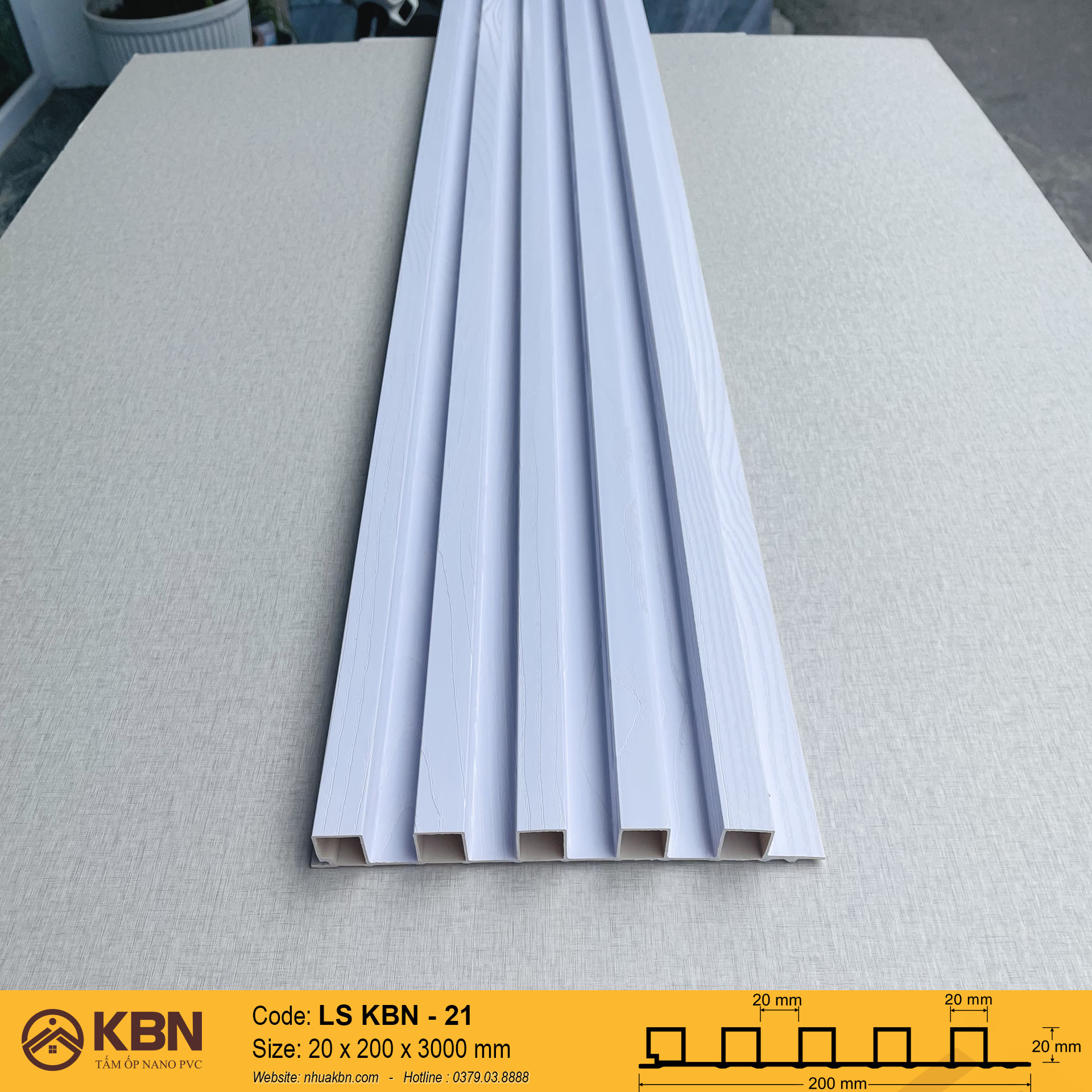 TẤM LAM SÓNG PVC 5 SÓNG CAO KBN-21 – ỐP TƯỜNG & TRẦN TRANG TRÍ HIỆN ĐẠI - Ảnh 3