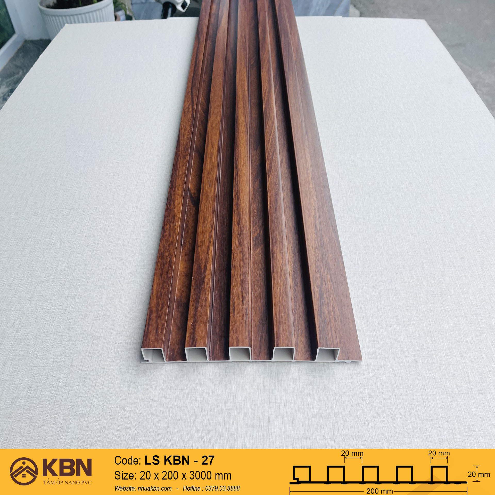 TẤM LAM SÓNG PVC 5 SÓNG CAO KBN-27 – ỐP TƯỜNG & TRẦN TRANG TRÍ HIỆN ĐẠI - Ảnh 2