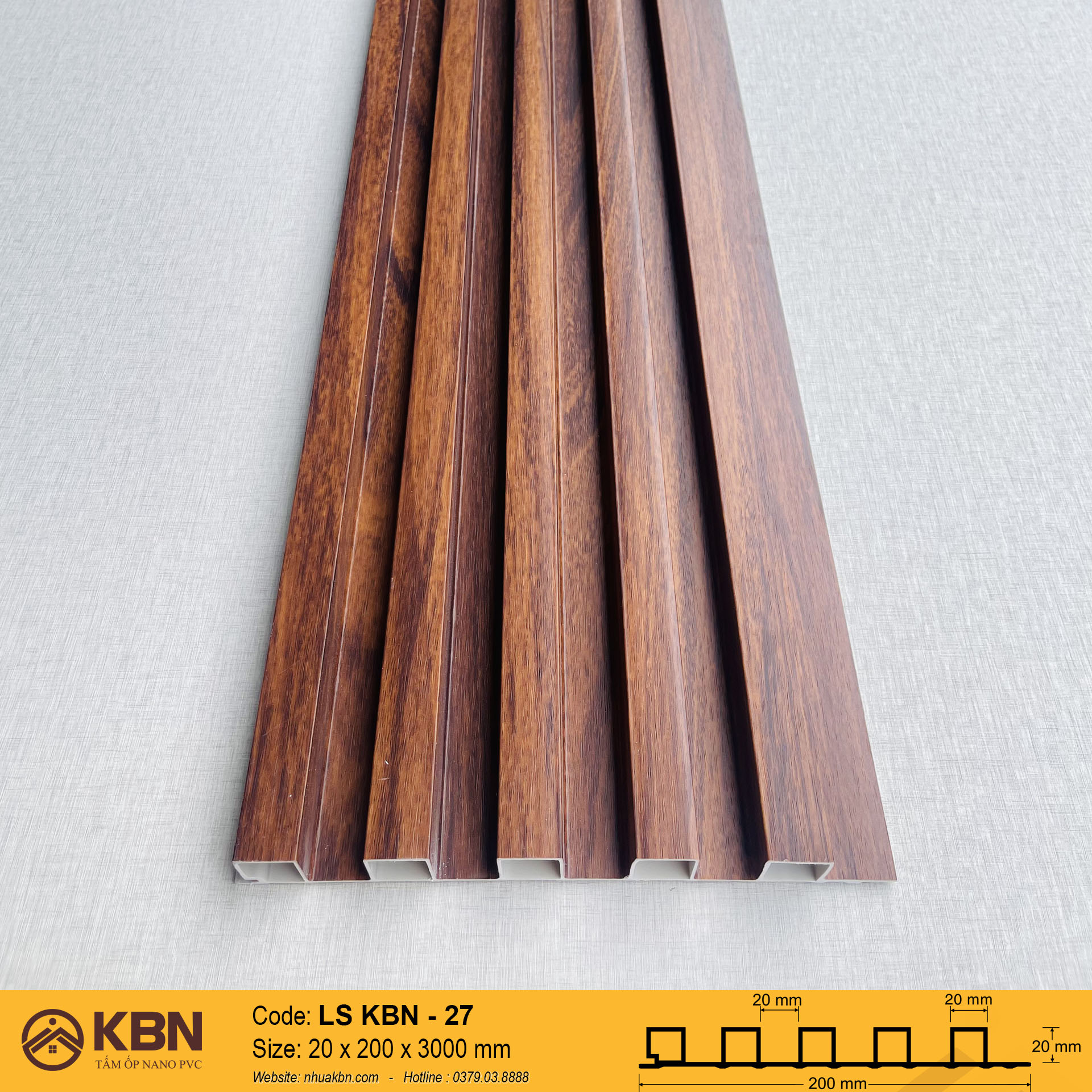 TẤM LAM SÓNG PVC 5 SÓNG CAO KBN-27 – ỐP TƯỜNG & TRẦN TRANG TRÍ HIỆN ĐẠI - Ảnh 3