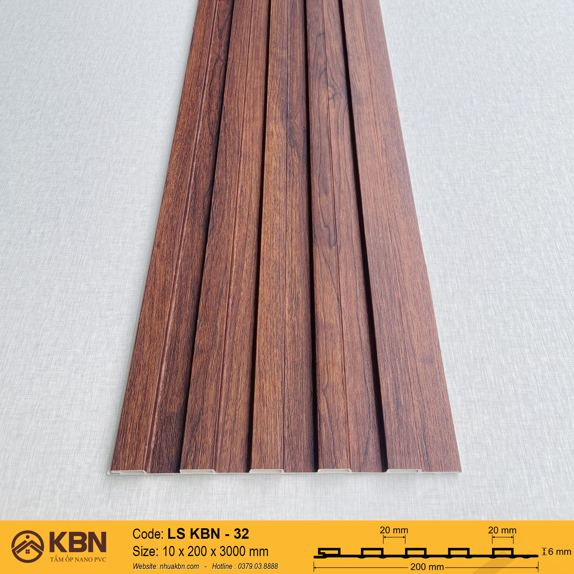 TẤM LAM SÓNG PVC 5 SÓNG THẤP KBN-32 – ỐP TƯỜNG & TRẦN TRANG TRÍ HIỆN ĐẠI - Ảnh 3