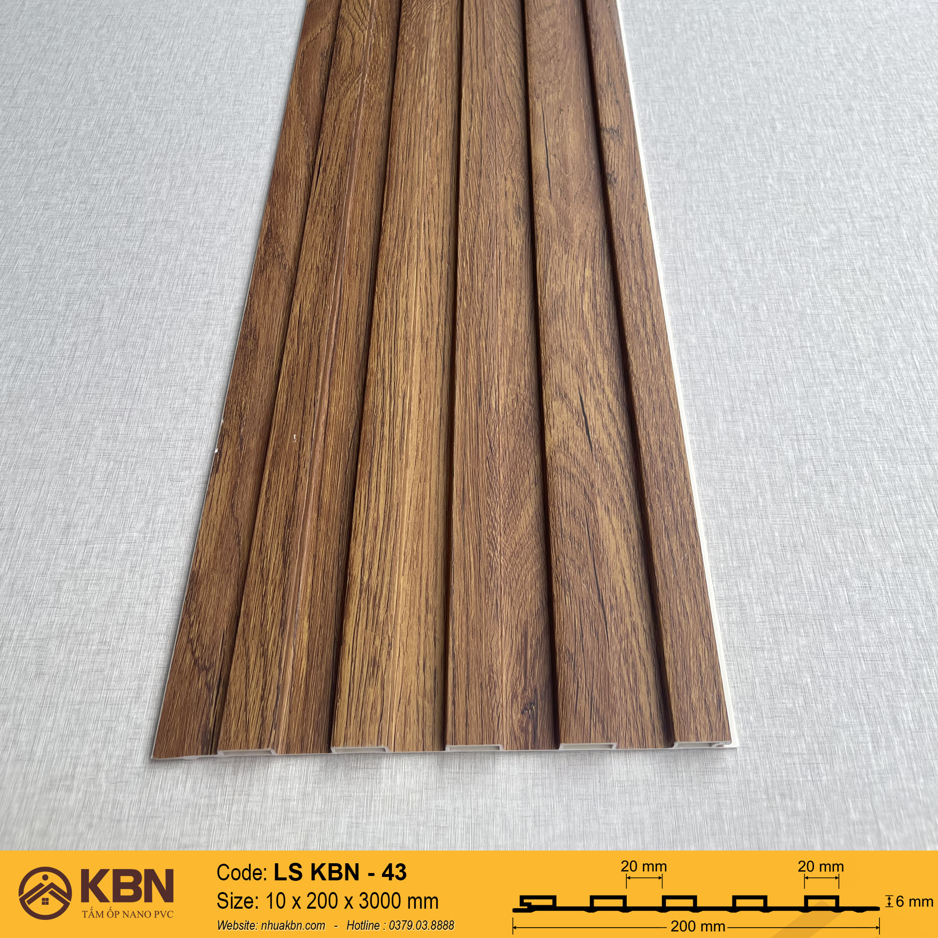 TẤM LAM SÓNG PVC 5 SÓNG THẤP KBN-43 – ỐP TƯỜNG & TRẦN TRANG TRÍ HIỆN ĐẠI - Ảnh 3