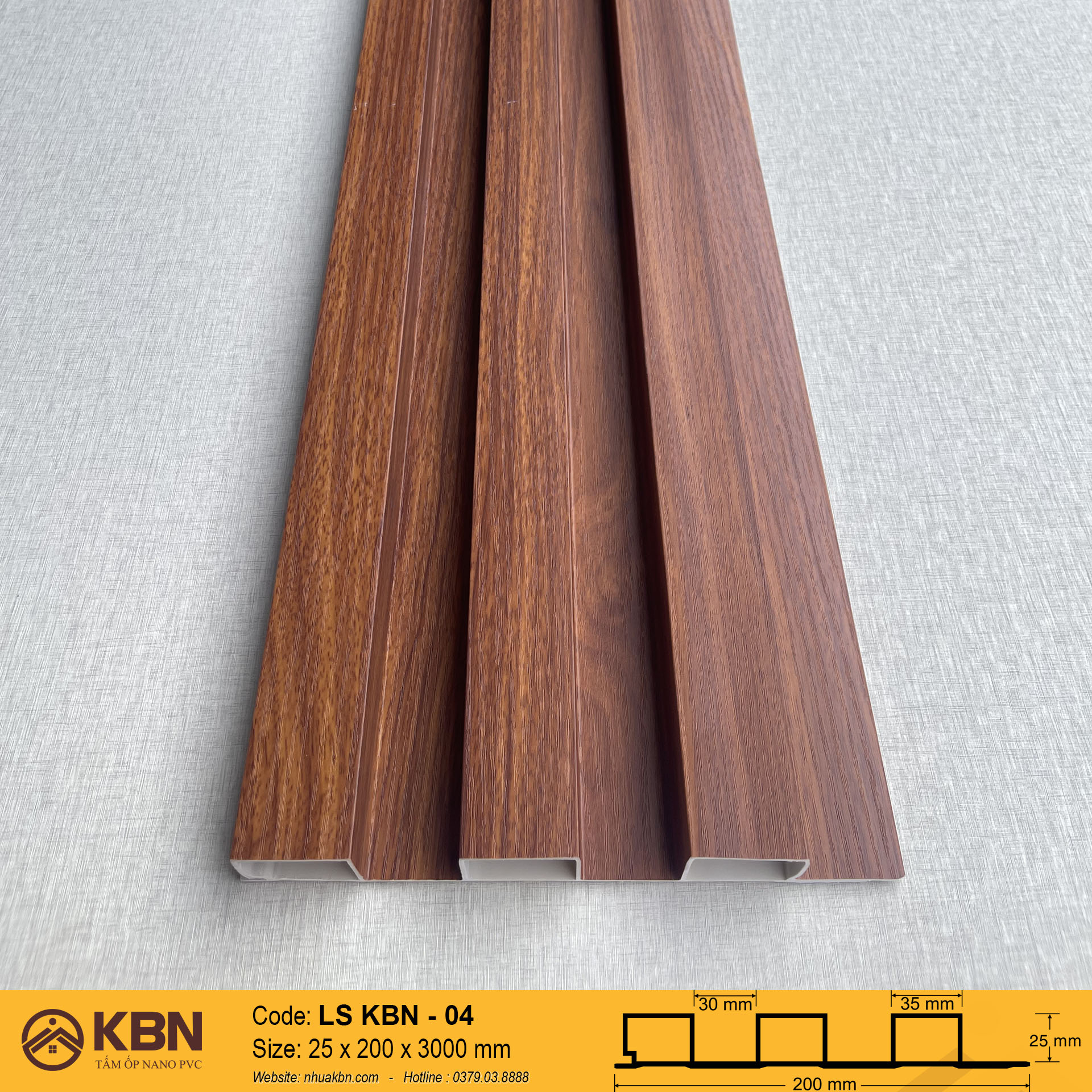 TẤM LAM SÓNG PVC 3 SÓNG CAO KBN-04 – ỐP TƯỜNG & TRẦN TRANG TRÍ HIỆN ĐẠI