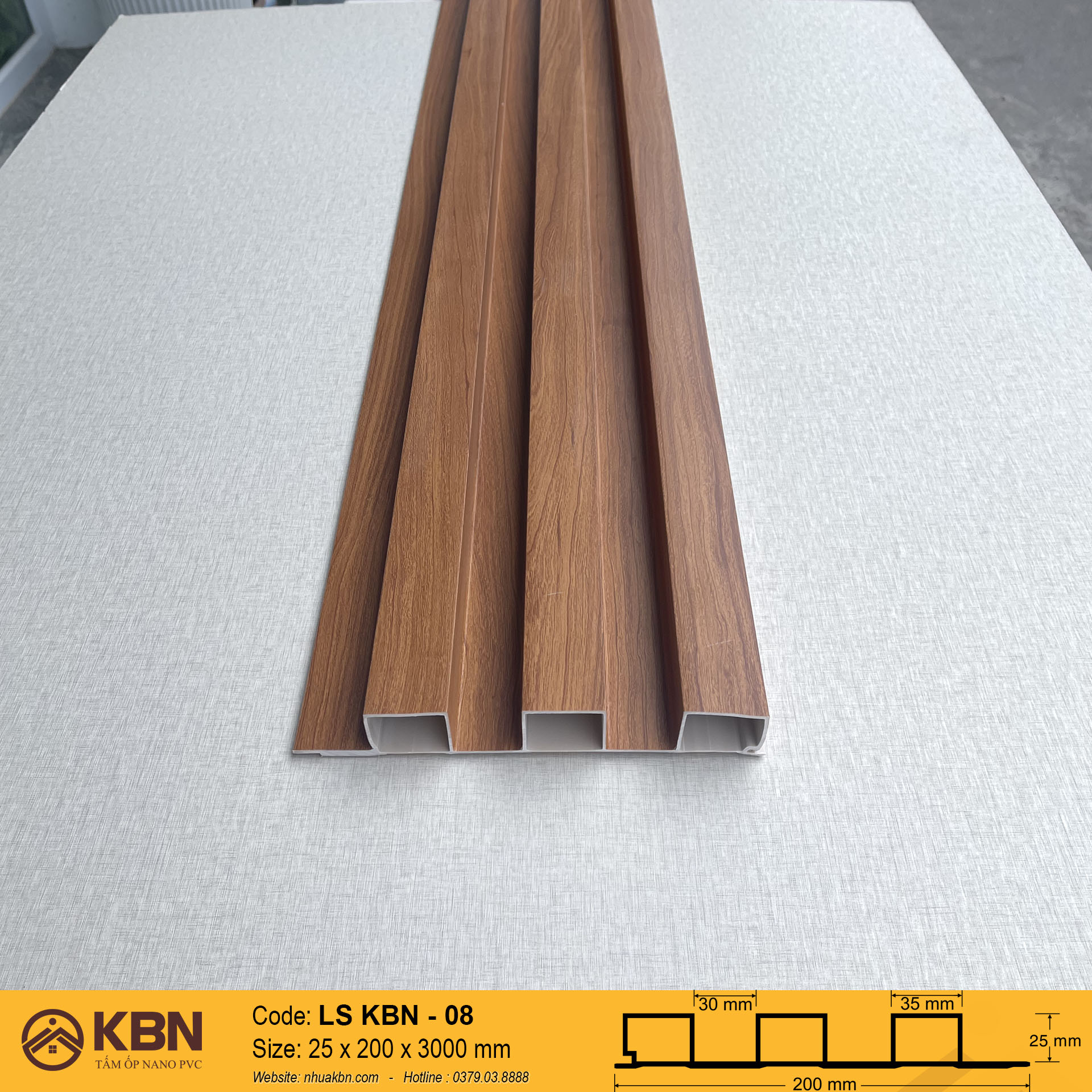 TẤM LAM SÓNG PVC 3 SÓNG CAO KBN-08 – ỐP TƯỜNG & TRẦN TRANG TRÍ HIỆN ĐẠI - Ảnh 3