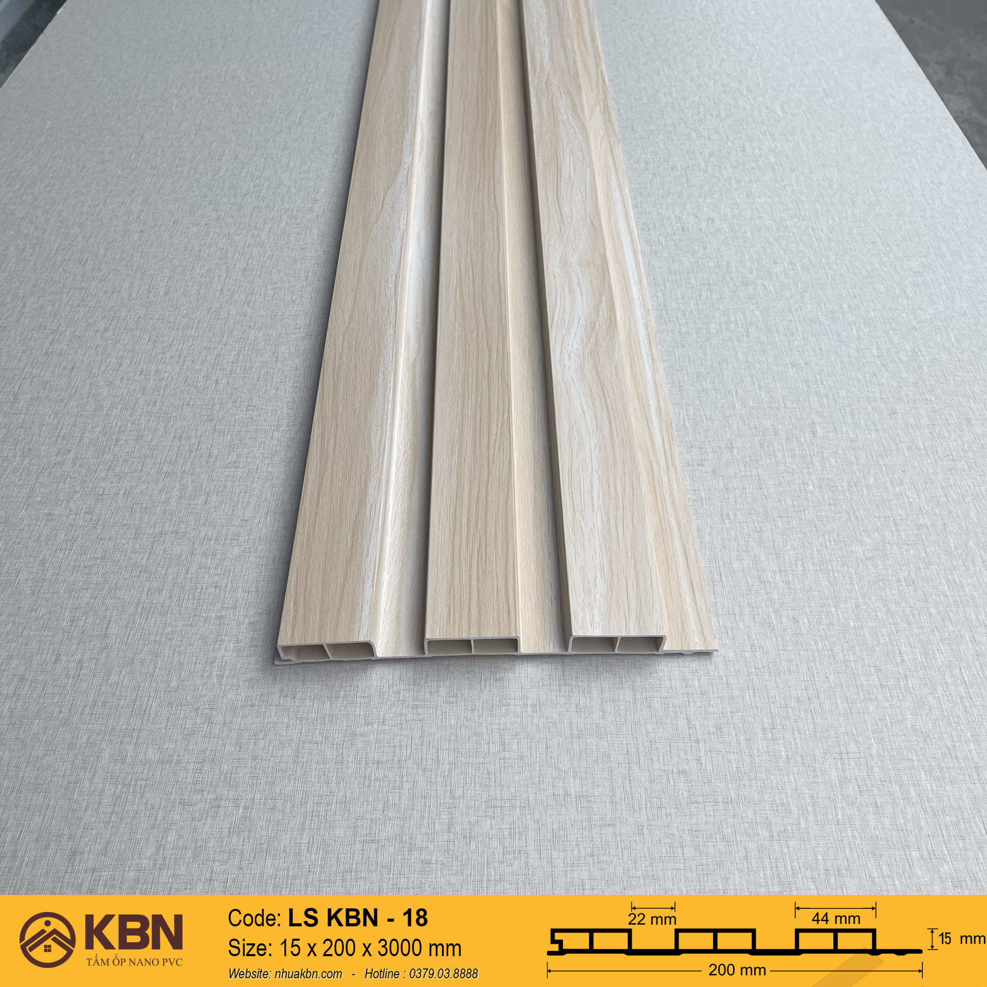 TẤM LAM SÓNG PVC 3 SÓNG THẤP KBN-14 – ỐP TƯỜNG & TRẦN TRANG TRÍ HIỆN ĐẠI