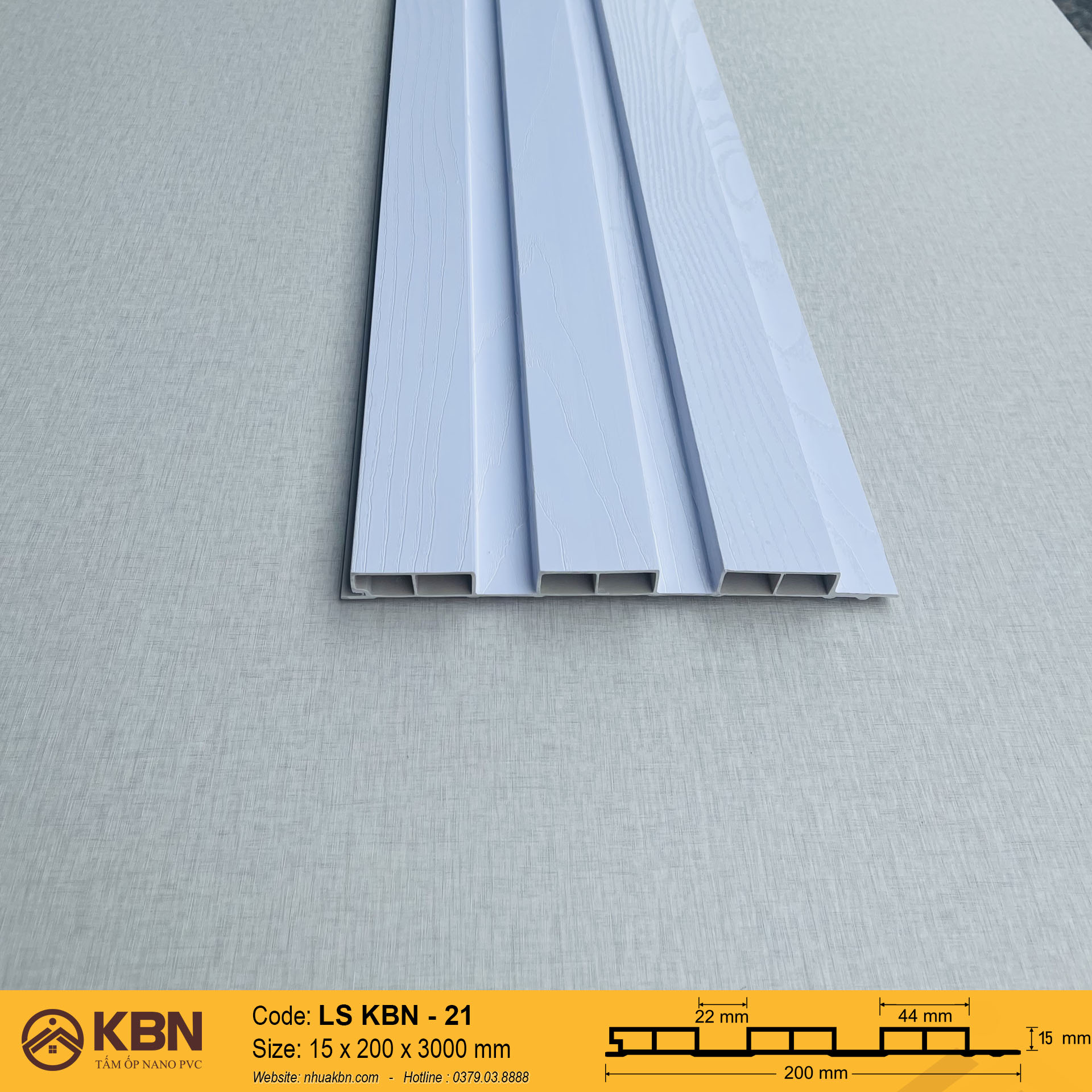 TẤM LAM SÓNG PVC 3 SÓNG THẤP KBN-21 – ỐP TƯỜNG & TRẦN TRANG TRÍ HIỆN ĐẠI