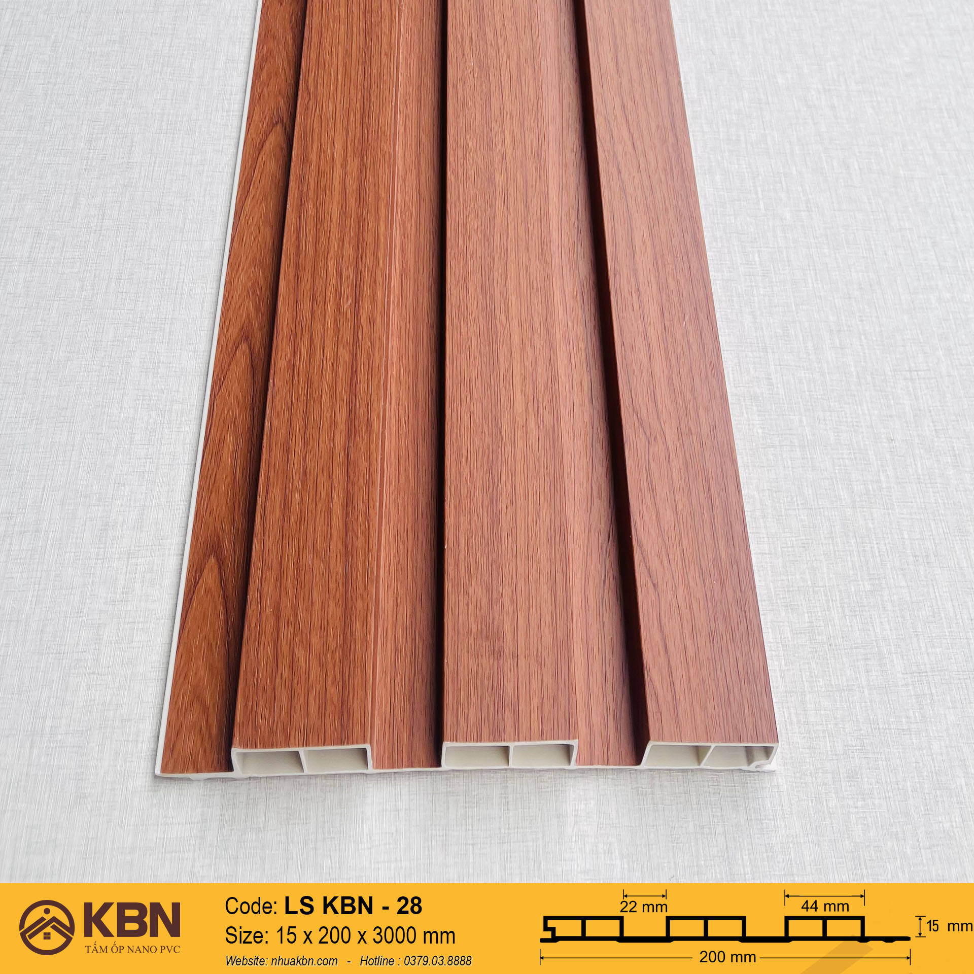 TẤM LAM SÓNG PVC 3 SÓNG THẤP KBN-28 – ỐP TƯỜNG & TRẦN TRANG TRÍ HIỆN ĐẠI - Ảnh 2