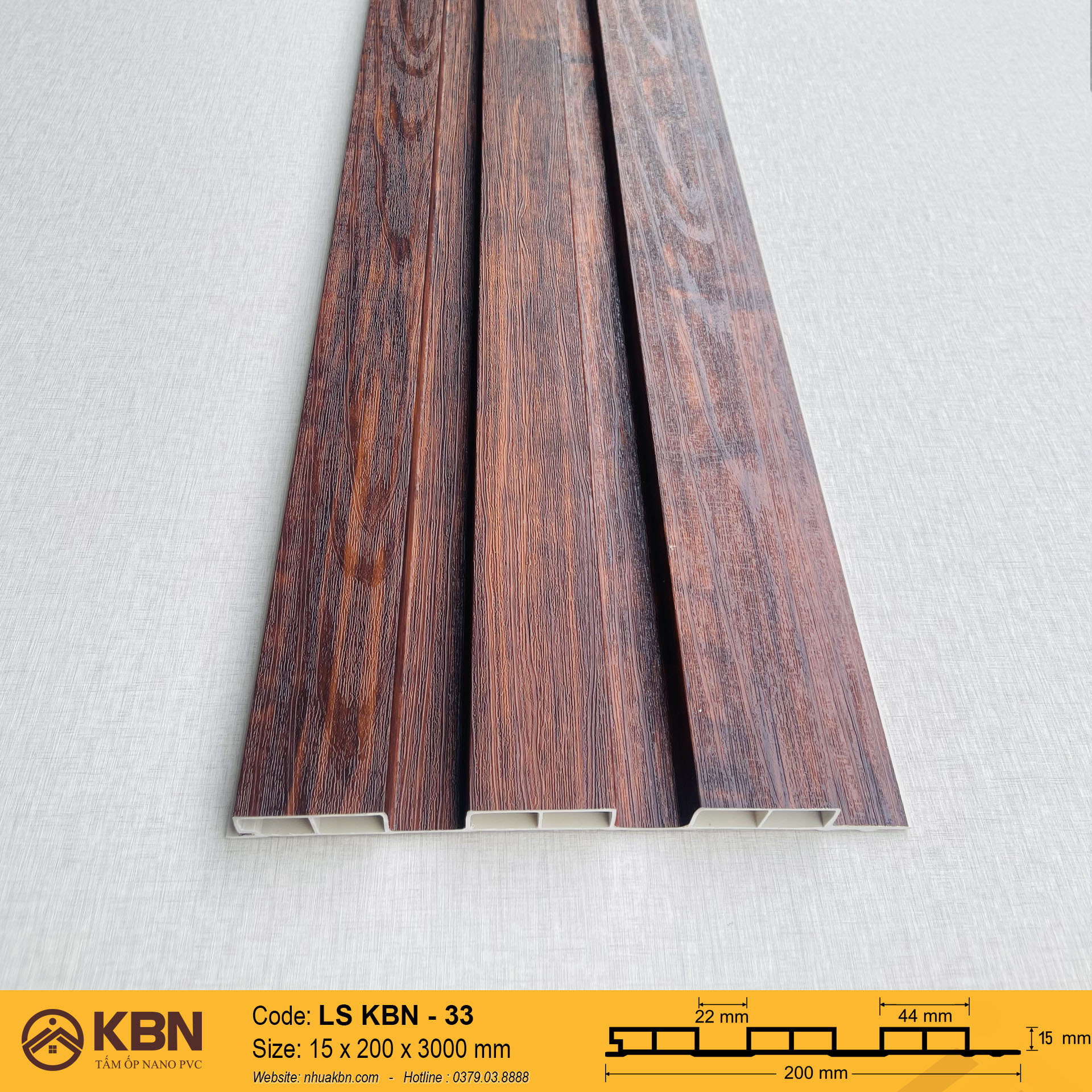 TẤM LAM SÓNG PVC 3 SÓNG THẤP KBN-33 – ỐP TƯỜNG & TRẦN TRANG TRÍ HIỆN ĐẠI - Ảnh 2