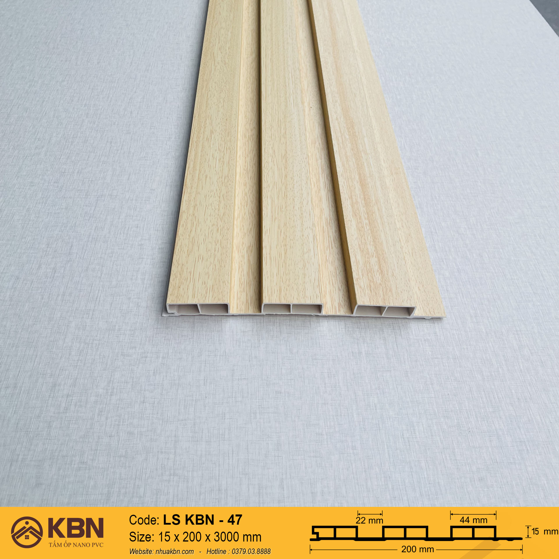 TẤM LAM SÓNG PVC 3 SÓNG THẤP KBN-47 – ỐP TƯỜNG & TRẦN TRANG TRÍ HIỆN ĐẠI