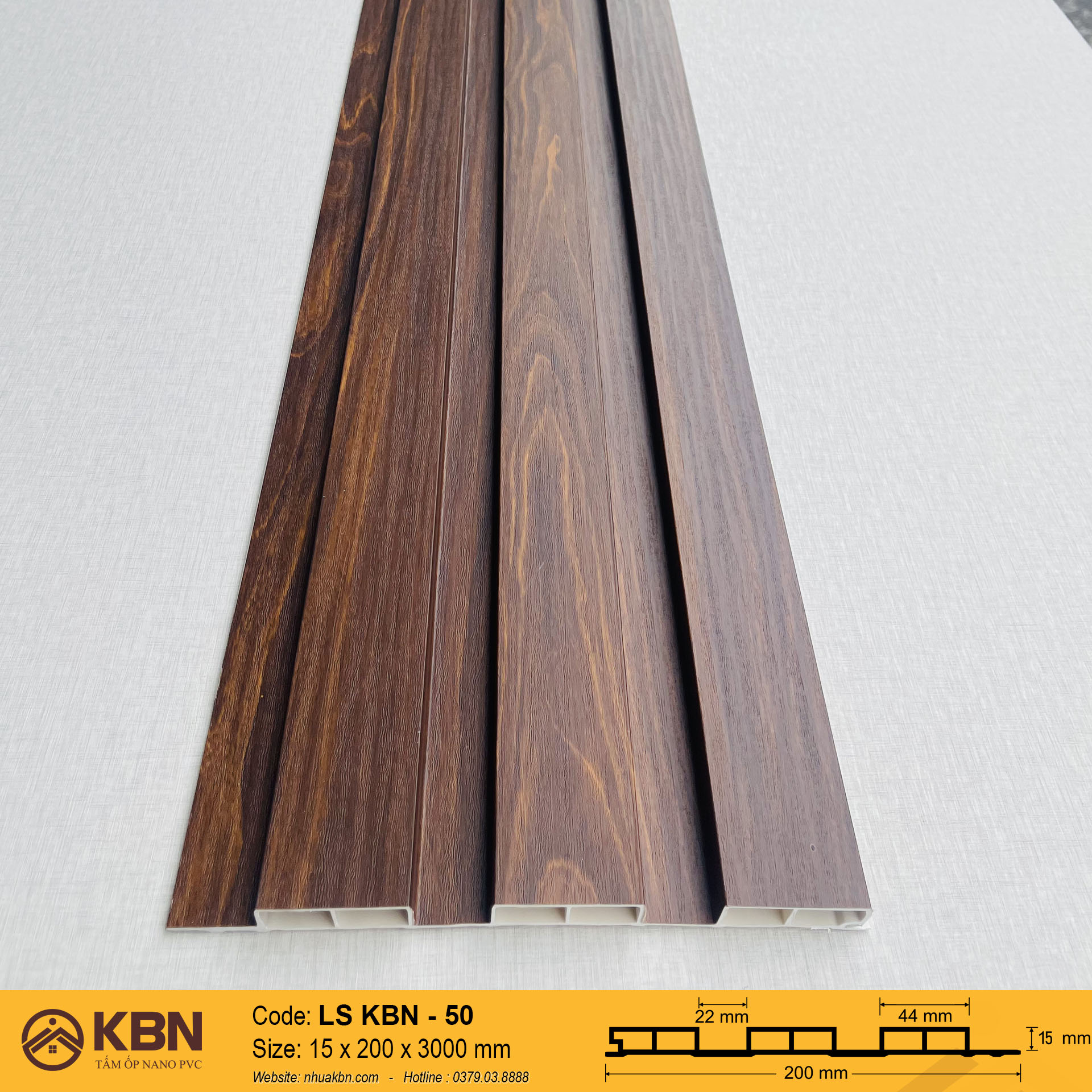 TẤM LAM SÓNG PVC 3 SÓNG THẤP KBN-50 – ỐP TƯỜNG & TRẦN TRANG TRÍ HIỆN ĐẠI - Ảnh 2