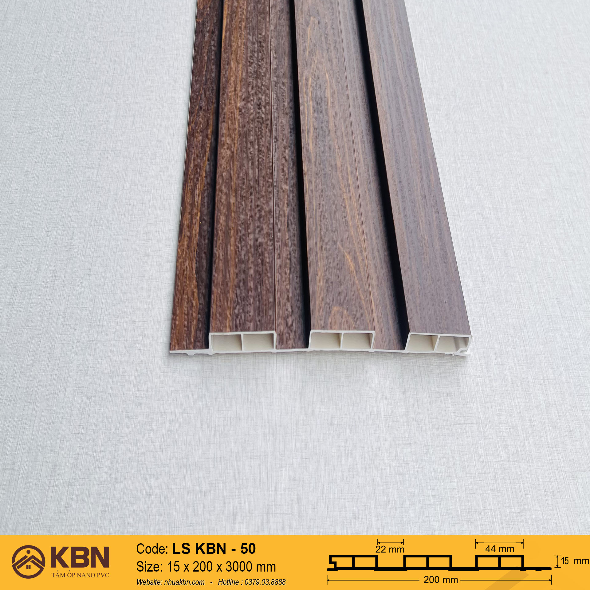 TẤM LAM SÓNG PVC 3 SÓNG THẤP KBN-50 – ỐP TƯỜNG & TRẦN TRANG TRÍ HIỆN ĐẠI